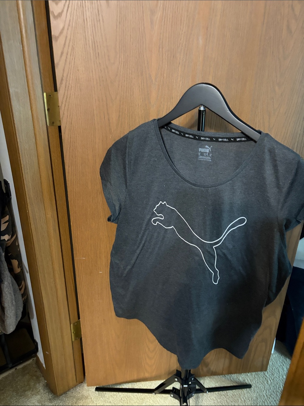 Puma Dark Gray Short Sleeve Tee with White Puma Outline